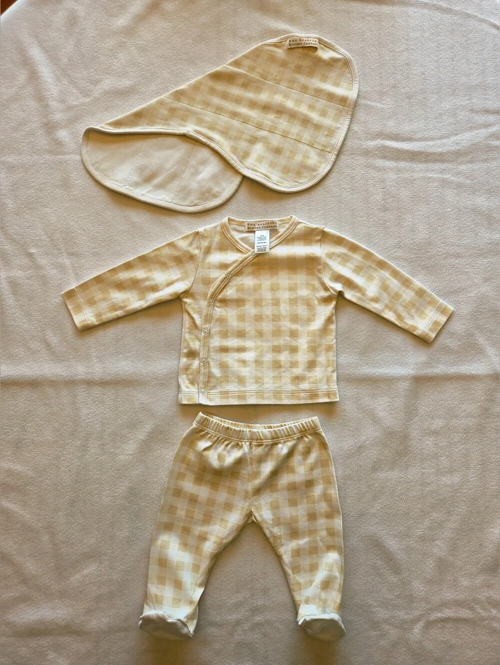 The Beaufort Bonnet Company Yellow Gingham Baby Matching Set